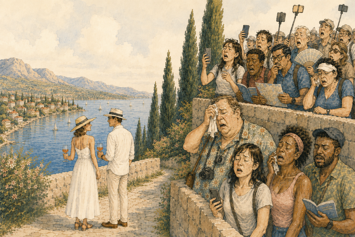 Crowded tourist destination